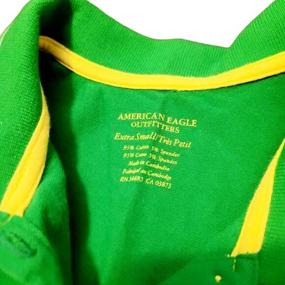 2/$20 American Eagle Outfitters Classic Green Polo shirt Top size: XS - Picture 4 of 4